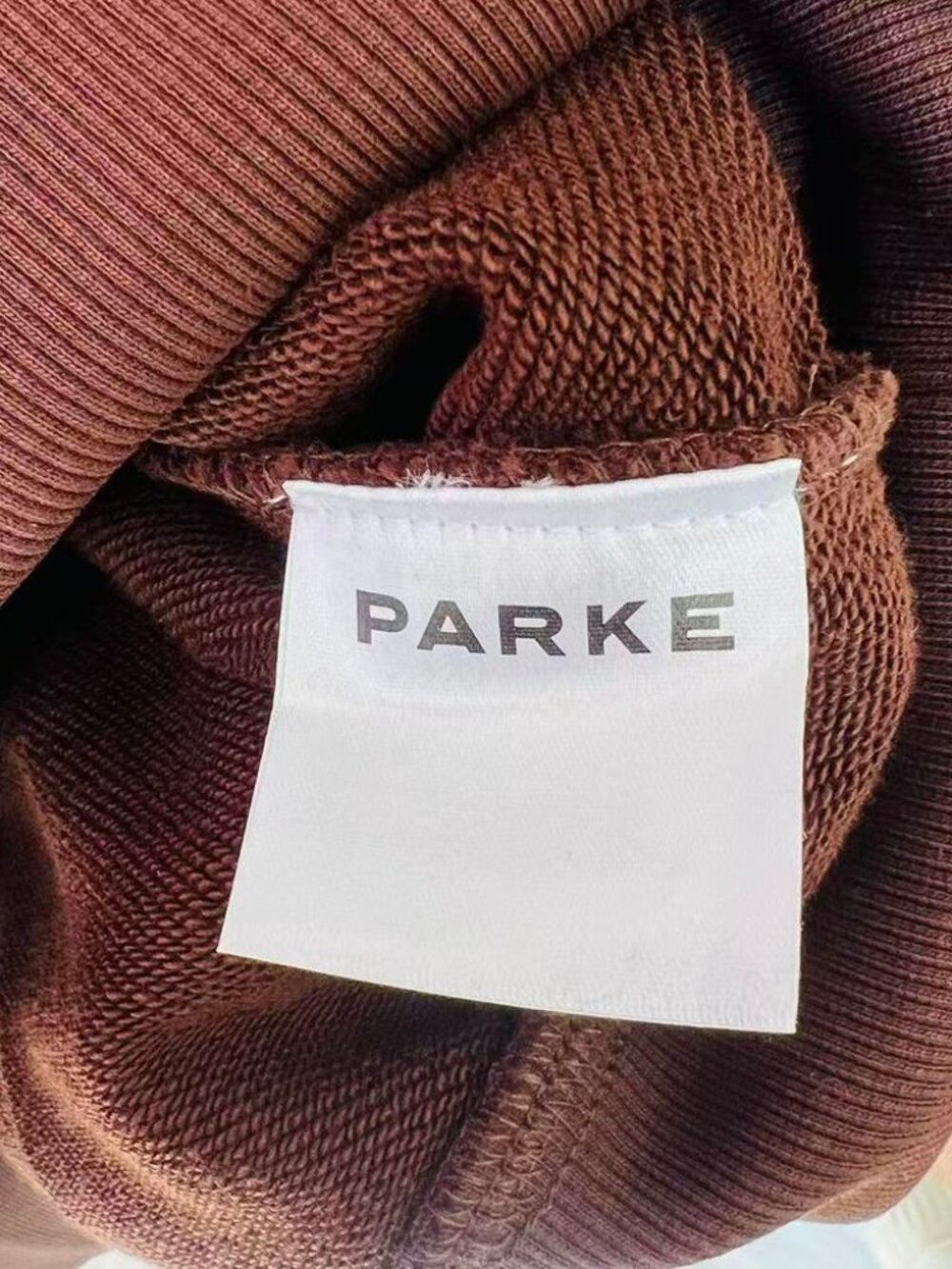 PARKE x DUNKIN Brown Mock Neck Sweatshirt - Picture 6 of 7